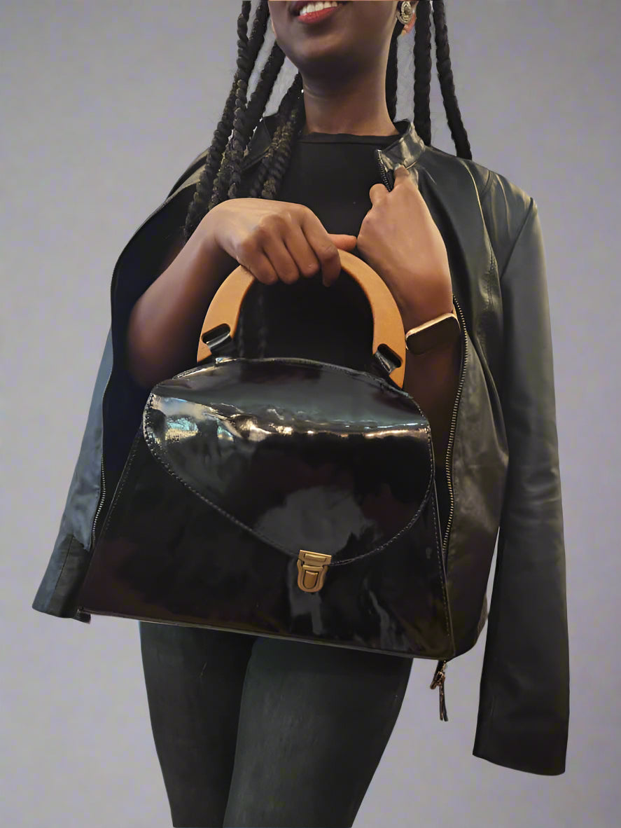 Ladies Mirrored Leather Frame Bag – Elegant, Unique & Stylish for Special Occasions